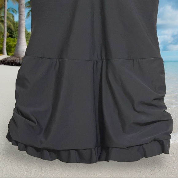 Swim Solutions Villa Floral Criss Cross Control 1PC Ruffle Size 18 Swimdress - Picture 5 of 7